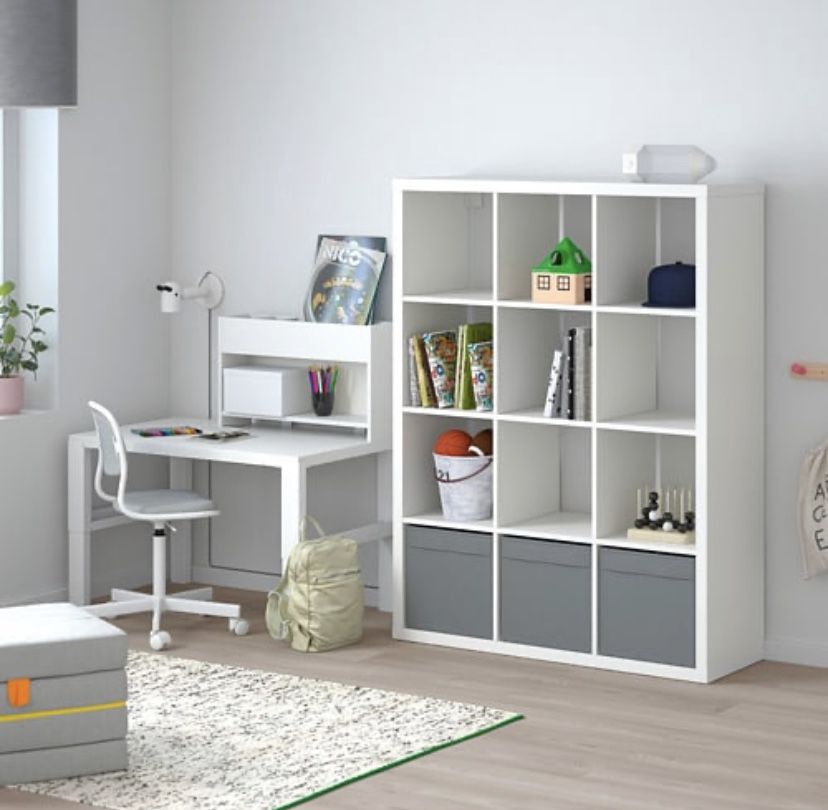 On hold-Excellent condition Ikea Kallax 4x3 cube cubby bookcase shelf ...