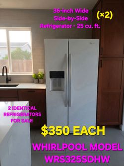 36-inch Wide Side-by-Side Refriaerator - 25 cu. ft.