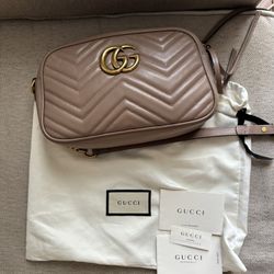 Gucci GG Marmont Small Crossbody Beige Bag 