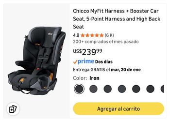 Chicco MyFit Harness + Booster Car Seat, 5-Point Harness and High Back Seat