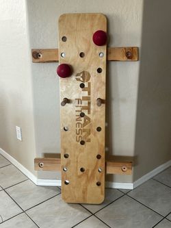 Titan Fitness Wall-Mounted Peg Board Climbing Trainer w/ Pegs