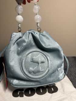 Leather Snoopy Satin Bucket Bag