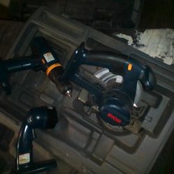 Ryobi Saw , Drill , Flashlight And Case 