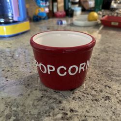 Sur La Table Red Ceramic Popcorn Bowl – Small Snack Dish