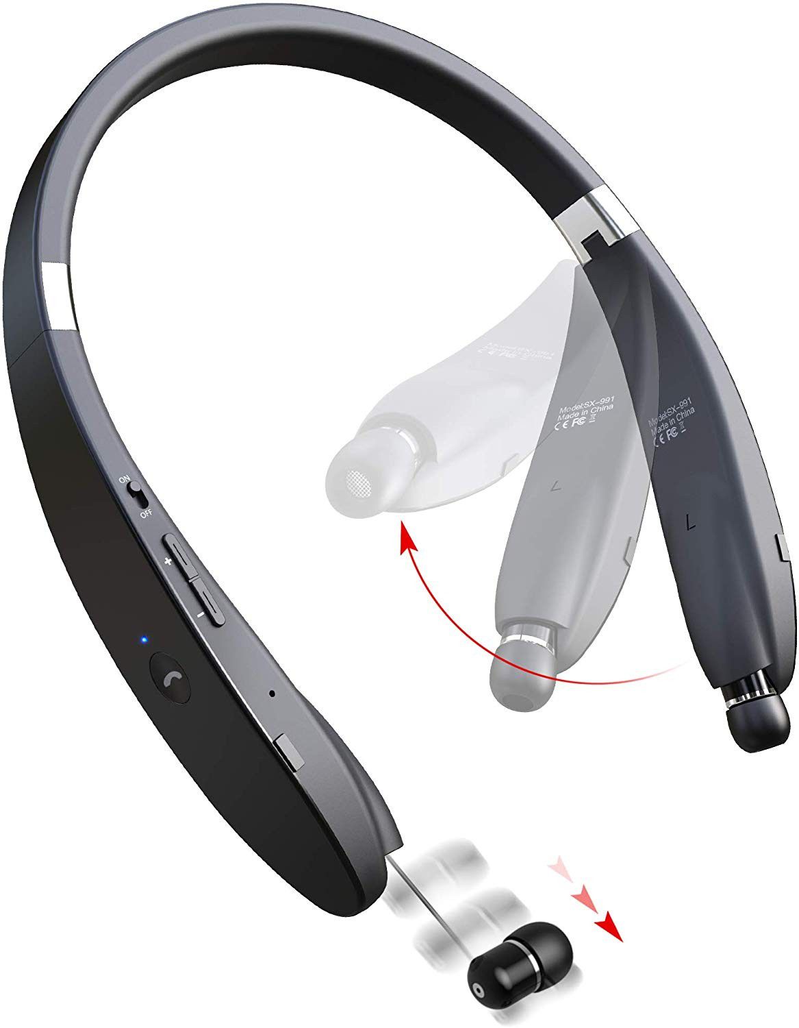 Dylan Bluetooth Headphones Wireless Neckband Headset Sweatproof Foldable