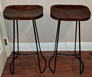 Set of wooden stools