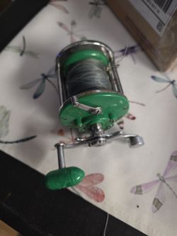 Vintage Green and Chrome Fishing Reel