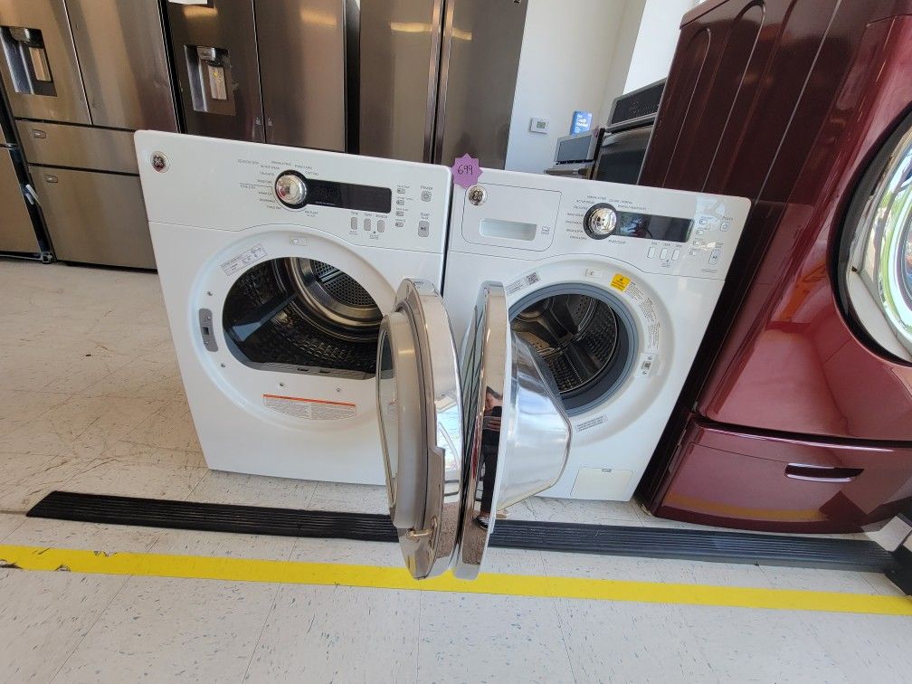 Ge 24inche Front Load Washer And Electric Dryer Set Used In Good Condition With 90day's Warranty