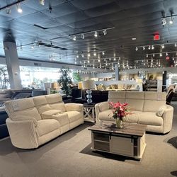 Ivory Power Reclining Sofa And Loveseat