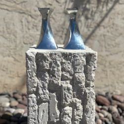  (Set of 2) Lord & Taylor chrome candlesticks  