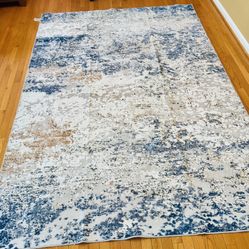 6x9 Washable Area Rug - Modern Vintage Abstract, Non-Slip, Soft & Pet Friendly