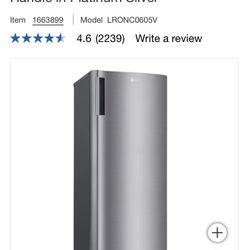 LG 6.0 Cubit Refrigerator Brand New In Box 