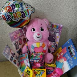 CARE BEARS BIRTHDAY GIFT BASKET. ( PICK UP IN MODESTO)
