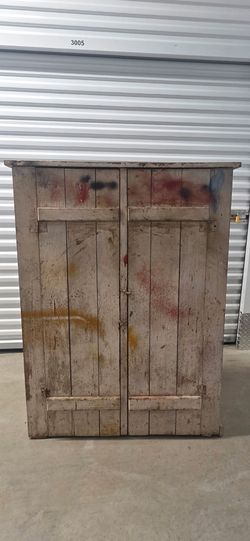 Primitive Rustic Solid Wood Pantry Cabinet | Farmhouse Cupboard | Antique Storage