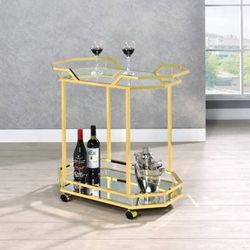 Serving Cart With Mirror On Both Tiers! Lowest Prices Ever!