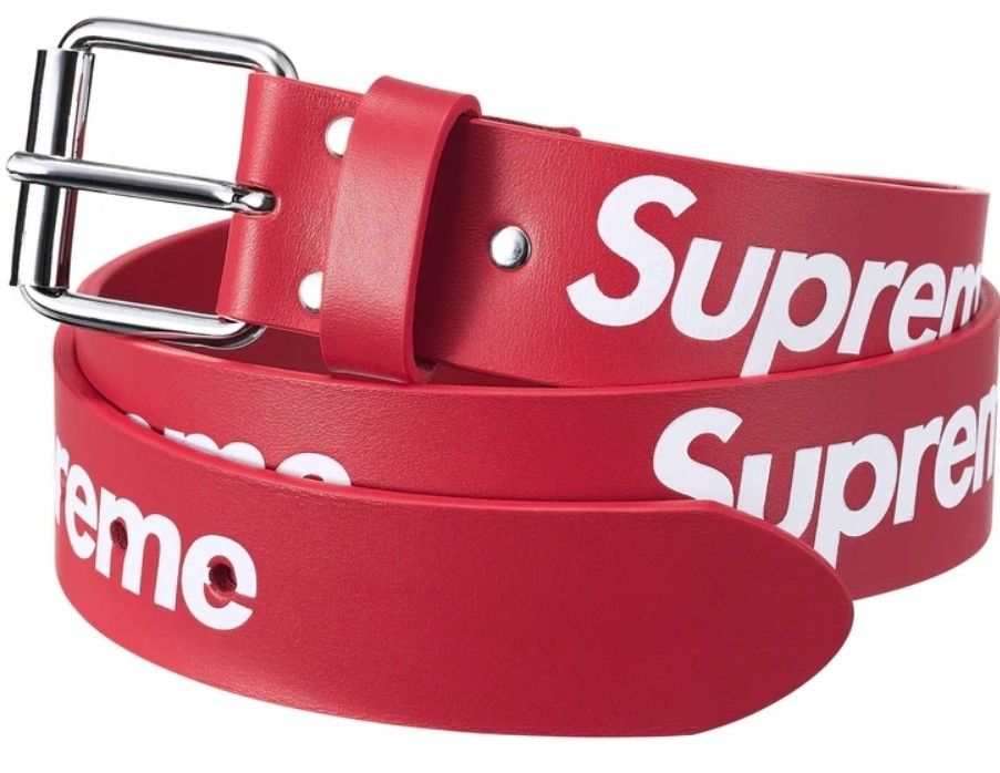 Supreme Repeat Cowhide Leather Belt Size Large