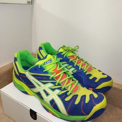 ASICS GEL-Resolution 5 Tennis Shoes Men's Size 11 Blue/Flash Yellow E201Q Rare
