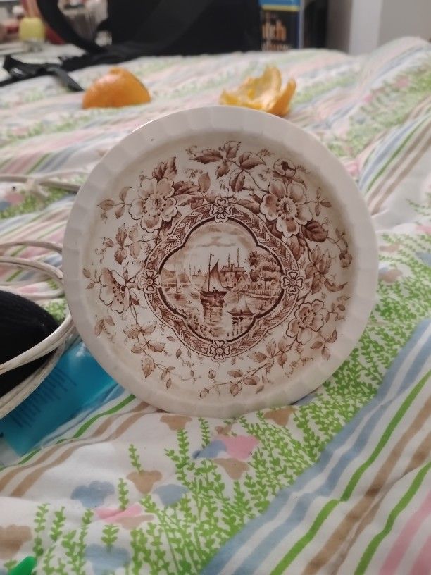 VERY RARE ANTIQUE 1800's W&Co Warwick Hanley Tranferware/Earthenware Bowl