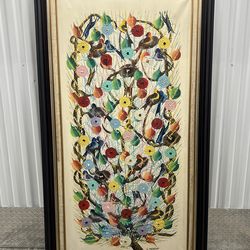 Colorful birds and butterflies artwork G. Metellus