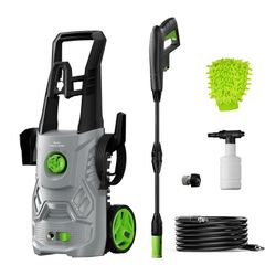 2600PSI Compact Electric Pressure Washer Wheel Tangle-Free 23ft Hose Car Wash Fence Patio Driveway Deck spray