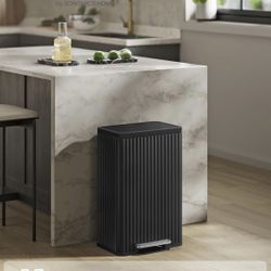 13 Gallon (50 L) Garbage Can for Kitchen, with Lid, Pedal, and Removable Inner Bucket, Soft Close, Stainless Steel, 15 Trash Bags (Code K) Included, I