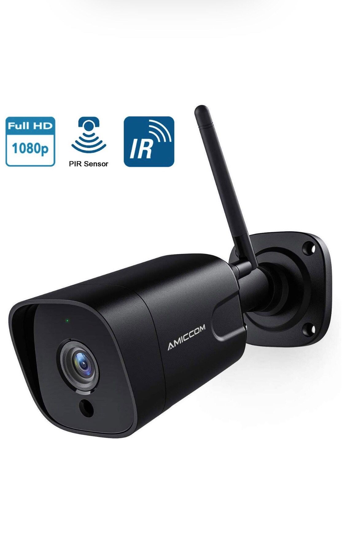 Outdoor Security Camera, 1080P WiFi Camera Wireless Surveillance Cameras, PIR Smart Motion Detection, IP Camera with IP66 Waterproof, IR Night Vision