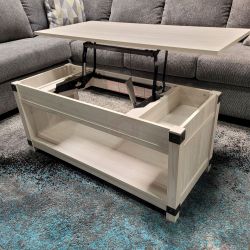 NEW RECT LIFT TOP COCKTAIL TABLE WHITEWASH COLOR || SKU#ASHT172-2TC