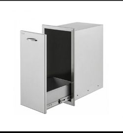 New VEVOR Pull Out Drawer Trash Bin  With Sliding Rails In Stainless Steel