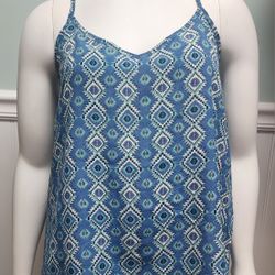 NEW Hollister Women Tank Top Spaghetti Strap Polyester Multicolor Blue Size L