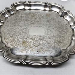 vintage Antique  silver plate tray / drink tray 
