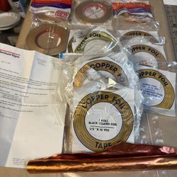 27 Rolls Of Copper Tape For Stain Glass. Plus One Sheet Roll.