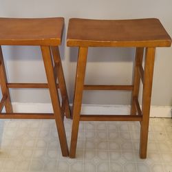 Set of 2 - Honey Brown Counter Stool (In Very Good Condition)