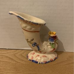Vintage Handpainted, Cornucopia Made In Italy, 4” X 5”  L3