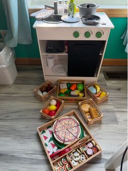 Kitchen play set with play foods