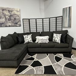 Charcoal Gray Two Piece Sectional