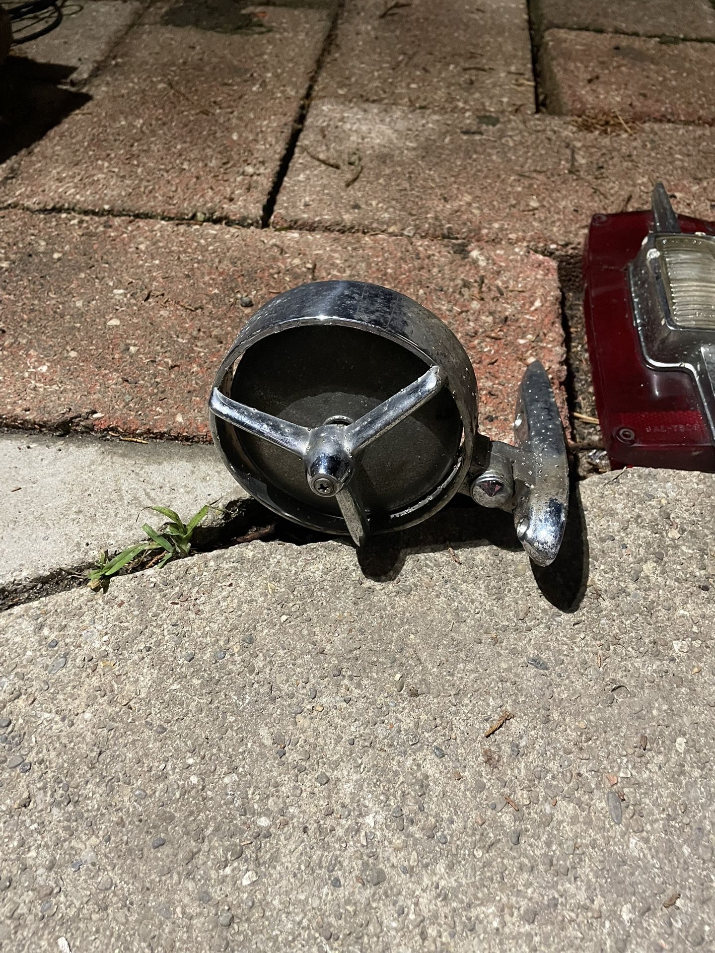 Vintage 1950's Yankee Metal Products Tri-Bar Exterior Door Mirror Hot Rat Rod