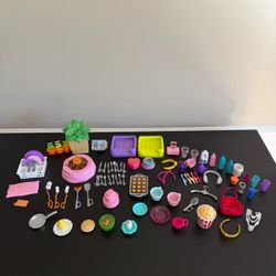 Barbie Dreamhouse And Miscellaneous Accessories Lot of 88 Pieces