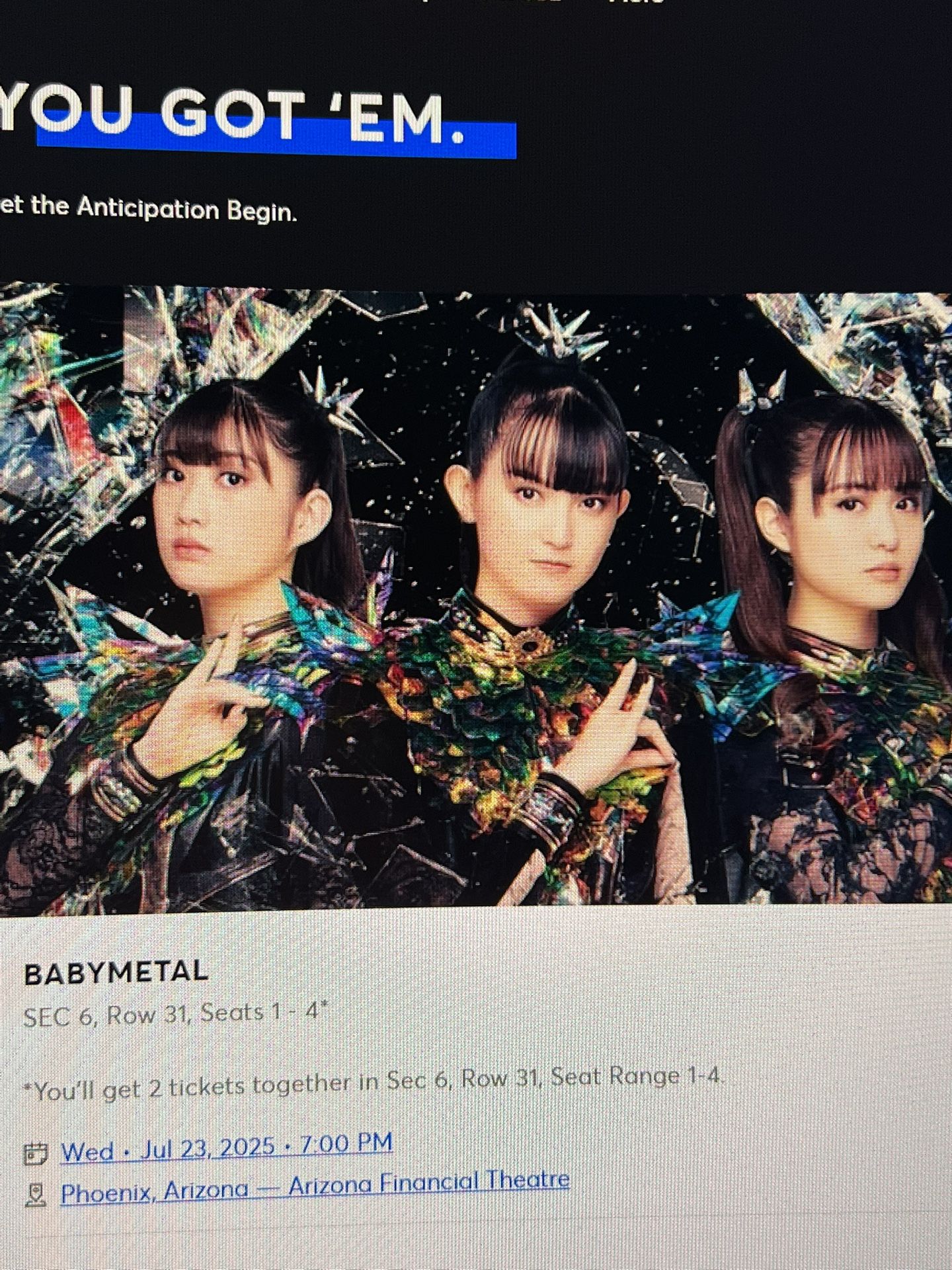 BabyMetal Concert Tickets
