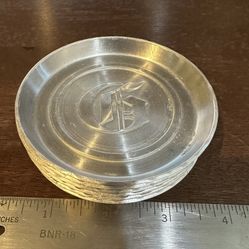 1950s Vintage Aluminum Coasters Set Of Six Monogram With G