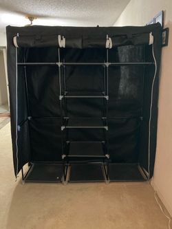 Black Fabric Storage Wardrobe