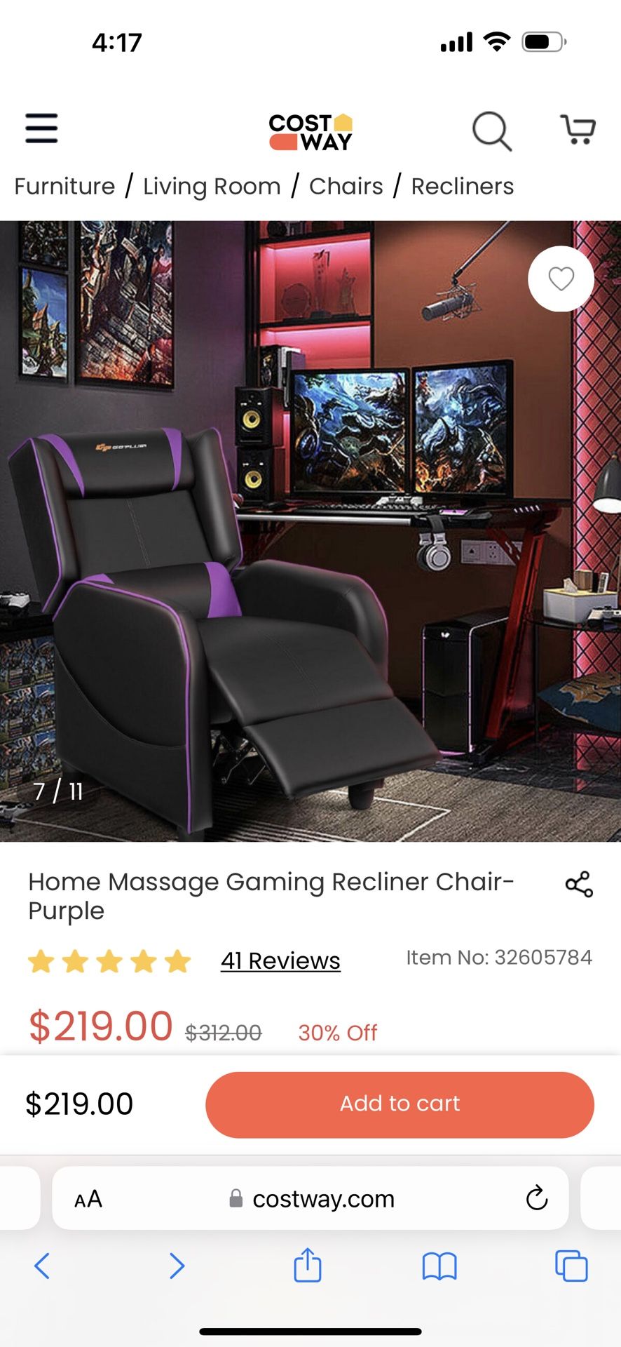 Gaming Chair Black S-Racer