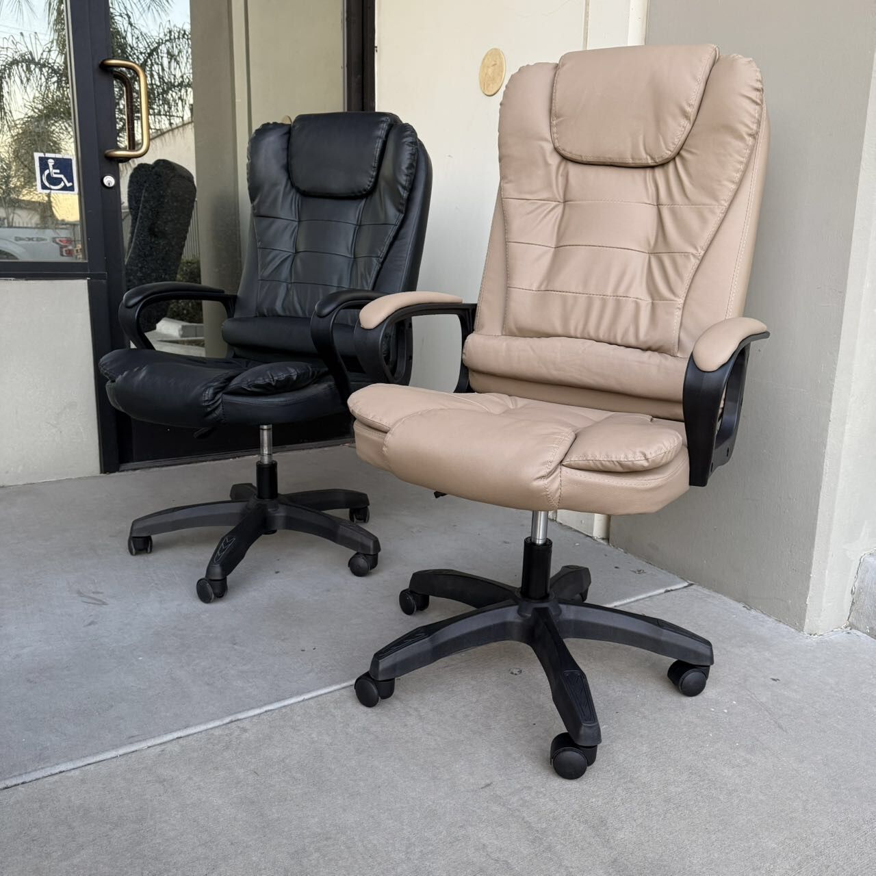 New In Box $55 Each Black Or Khaki Color Office Computer Chair PU Leather Adjustable Height