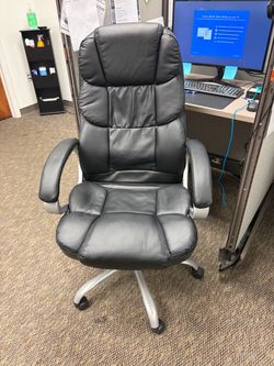 Black Leather High-Back Executive Office Chair