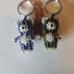 Authentic Beaded Bear Keychain 