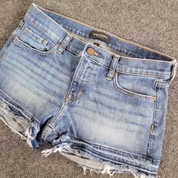 Banana Republic Jean Shorts Size 2 Women's Premium Denim Raw Hem Stretch