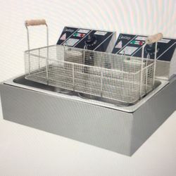 Commercial, countertop double deep fryer