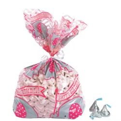 Pink Elephant Cellophane Bags - 12 Pc