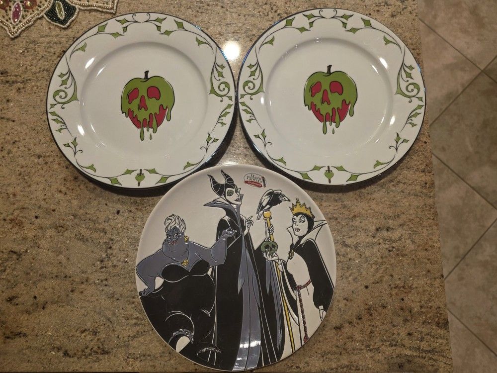 3x Zrike Brands DISNEY Decorative Plates