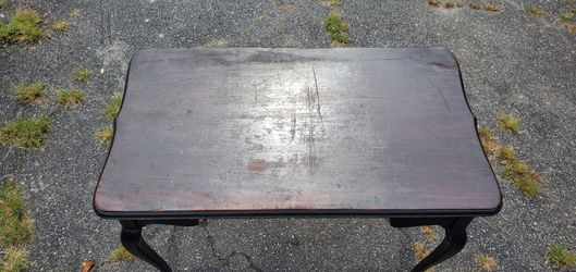 Vintage Wooden Side Table with Cabriole Legs