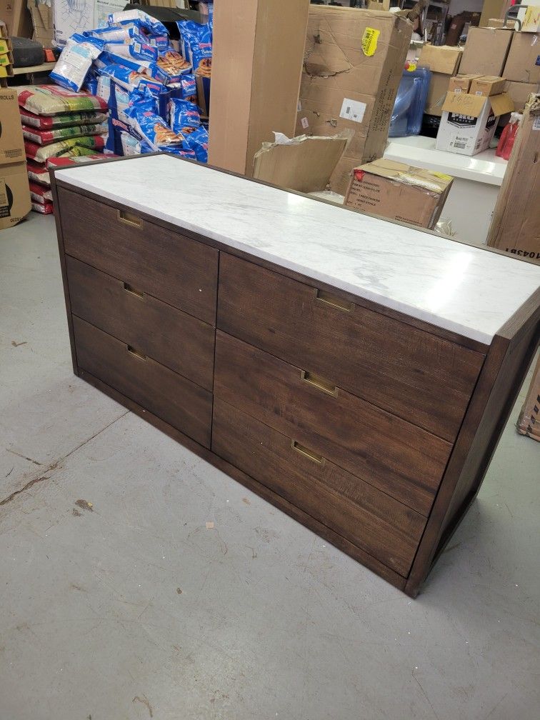 Marble Top 6 Drawer Chest